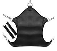 Heavy Duty Strict Bondage Real Leather Sex Swing Hammock with Stirrups Sling BDSM Fun (SW-02-BLACK)