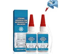 Heavy-Duty Strong Glue,Transparent Bonding All Purpose Clear Adhesive | 2*50ML Strong Adhesive Glue for Freezer Drawer & Refrigerator Drawer Repa/ir,Low Temp Resistant Transparent Bonding Glue