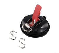 Heavy Duty Suction Cup Hooks for Car Camping, 100 lbs Capacity Large Vacuum Hooks with S-Hooks for Tents Tarps Canopy, Reusable Strong Hold on Glass Tile Metal Smooth Surfaces, Black, 2 Pack