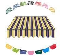 Heavy Duty Sun Shade Cloth for Retractable Awnings 16x12ft/12x10ft/10x8ft/8x5ft/6.6x5ft - Polyester Canvas Patio Awning Replacement Cover (Yellow Stripe)