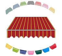 Heavy Duty Sun Shade Cloth for Retractable Awnings 16x12ft 12x10ft 10x8ft 8x5ft 6.6x5ftDurable PolyesterPatio Cover with Red Stripe UV Protection Weather Resistant