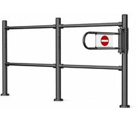 Heavy-Duty Supermarket Entrance Door, Manual Opening Metal Security Barrier for Warehouses, Pedestrian Safety Gate with Automatic Closing Guardrail