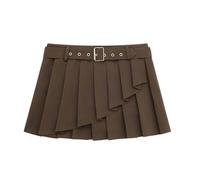 Heavy Duty Suspenders for Men and Women Belts Braces Women's Short Skirts Autumn Belt Buckle A-Line Short Skirt Women Irregular Anti-Walking Pleated Half-Body S