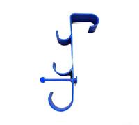 Heavy Duty Swimming Pool Accessory Holder Featuring Three Varied Hooks For Organizing Cleaning Tools On Frames Up To 2.7 Inches With Plastic Build And Simple In Blue Shade(2nd Generation Blue)