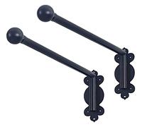 Heavy Duty Swing Arm Curtain Rod with Finials - Adjustable Door Curtain Rail Ideal for Side Panels Window Display & Home Décor -& Stylish Curtain Rods for Doorways
