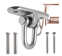 Heavy Duty Swing Hanger for Safe Installation on Ceilings, 360° Rotating Hook with 2-Hole Base for Porch, Balcony, or Playground, Antirust 304 Stainless Steel Swingset Hardware