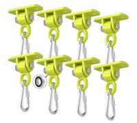 Heavy Duty Swing Hangers, Porch Swing Hanging Kit with Bearing Outdoor Playground Tree Indoor Ceiling Mount Hardware Brackets with Snap Hooks for Yoga Hammock Punching Bag Accessories 8PCS Yellow