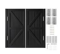 Heavy Duty Swinging Doors Solid Pine Wood Cafe Saloon Door with Stainless Steel Hinges Two-Way Auto Close Swing Doors for Kitchen Bar Indoor Partition(Black,76x100 cm (WxH))