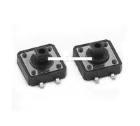 Heavy-Duty Switch, 100PCS 12x12x7.3mm Tactile Push Button Switch Momentary 12 * 7.3MM Switch Button SMT Black Square Head