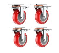 Heavy Duty Swivel Caster Wheels 3"/4"/5" 400kg Capacity Durable Polyurethane Universal Design With Brake Double Bearing for Easy Transport and Mobility