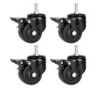 Heavy-Duty Swivel Caster Wheels - 4-Pack Industrial 3-Inch Casters with Threaded Stem for Trolleys Tables & Furniture -Black Wheels for Smooth Mobility