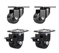 Heavy Duty Swivel Caster Wheels for CartDurable Nylon with Galvanized Bracket Easy to Push 2 Universal + Brake Ideal for Heavy Loads and Smooth Mobility