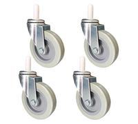 Heavy Duty Swivel Caster Wheels for Furniture,100mm 4in Kitchen Trolley Casters,PU Dining Cars Castor Wheels,for Hotel Cart Workbench,Standard Stem M11cx35mm,Capacity 210kg,4 Pcs(Universal)