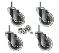 Heavy Duty Swivel Caster Wheels for Furniture & Workbenches 660 lbs Load Capacity Threaded Stem Replacement Wheels with Brake 4 Pack Perfect for Trolleys and Carts