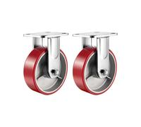 Heavy Duty Swivel Caster Wheels Set of 2-4, 5, 6, 8 Inch Polyurethane Casters with Steel Hub & Brakes, 300kg Load Capacity, Industrial & Commercial Use, Fixed Color, 100mm Size