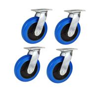 Heavy-Duty Swivel Caster Wheels Set of 4, 4/5/6/8 Inch Lockable with Brake, Top Plate Swivel Wheels for Furniture and Trolleys, Easy Mobility and Safety
