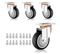 Heavy Duty Swivel Caster Wheels Set of 43in 4in 5inSilent Thermoplastic Rubber Dual Locking No Noise for Trolley Furniture Workbench100mm Replacement Plate Casters