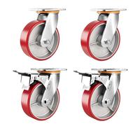 Heavy Duty Swivel Caster Wheels Set of 44 5 6 8 Inch Polypropylene Tread with Steel HubSilent Replacement Casters for Furniture Trolley Workbench Garage
