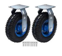 Heavy-Duty Swivel Caster Wheels with Brake, 150/200/250MM Quiet & Easy-Glide Fixed Tran Wheels, 2-Pack Furniture Wheels for Mobile Carts & Trolleys