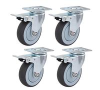 Heavy Duty Swivel Caster Wheels with Brakes - Supports Up to 264 lbs per Wheel, Ideal for Large Furniture and Equipment Mobility