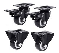 Heavy Duty Swivel Caster Wheels4 Pack 1.5" Polyurethane Furniture Casters 360° Rotation 200kg Capacity Double Bearing WearResistant Brake & Fixed Options Black.