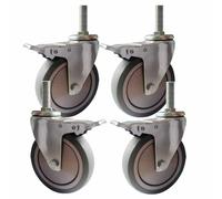 Heavy Duty Swivel Caster Wheels4Pack 5" Industrial Casters with M12 M16 M20 Threaded Stem 860Lbs Load Capacity Locking Brake for Workbench & Equipment