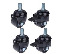 Heavy-Duty Swivel Casters 2" 2.5" 3" M16 Industrial Wheels 300kg-600kg Low Center of Gravity Quiet Nylon Casters with Brake for Workbench Equipment Transport - 4 Pack
