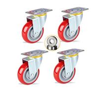 Heavy-Duty Swivel Casters 3/4/5 Inch, Durable Caster Wheels for Trolleys, Fixed Plate and Ball Bearings, Ideal for Industrial and Home Use