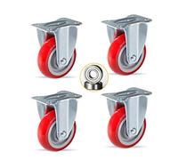 Heavy Duty Swivel Casters 3/4/5 Inch Industrial Caster Wheels for Trolleys Fixed Plate Design with Ball Bearings Perfect for Heavy Loads and Equipment Mobility