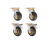 Heavy Duty Swivel Casters 4"/5"/6" Industrial Rubber Wheels with Brake Silent Transport Casters for 300350kg Load Universal Castor Solutions for Optimal Mobility