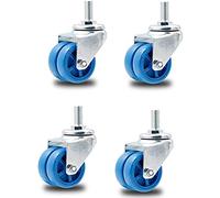 Heavy-Duty Swivel Casters 4-Pack, 300Kg Load Capacity, Noise-Reducing Industrial Furniture Wheels with Brakes, M12 Bolton Design for Smooth Mobility