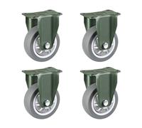 Heavy Duty Swivel Casters 7.6cm - Industrial Cart Wheels for Robust Trolleys Locking Steel Plate Support Durable Furniture Feet Perfect for Heavy Loads