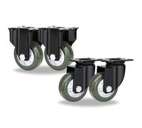 Heavy Duty Swivel Casters Set of 4-3in, 4in, 5in, 6in - Silent Moving Rubber Wheels for Carts, Furniture & Workbench - Shock Absorbing, Puncture Proof, Durable Design