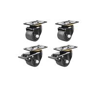 Heavy Duty Swivel Casters Wheels 2.5" Universal Transport Castors with Brake Double Bearing Nylon Wheels for 12001800KG Capacity Ideal for Furniture & Equipment