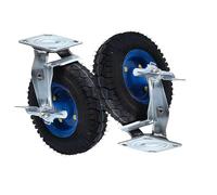 Heavy-Duty Swivel Casters with Brake, 2-Pack Industrial Wheels for Furniture & Carts, 6"/8"/10" Replacement Wheels for Hand Trucks, Durable Load-Bearing Design