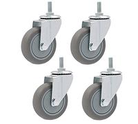 Heavy Duty Swivel Casters with Brakes M12 Bolt Fixing Silent & Wear Resistant Maximum Capacity of 600 kg (1322 LB) for Furniture & Equipment