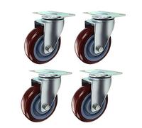 Heavy Duty Swivel Castor Wheels 4-Pack, 2.5" to 5" Rubber Casters, Universal Silent Wheels for Furniture, Sofa, Sliding Doors, Trolley and Table Mobility