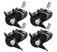 Heavy Duty Swivel Castor Wheels M10-40mm 1.5" & 50mm 2" Silent Nylon Casters for Furniture & Industrial Use, 320kg-400kg Capacity, 4 Pcs with Brake for Trolley & Warehouse Transport