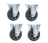 Heavy Duty Swivel Castor Wheels - Universal Furniture & Industrial Transport TPR Rubber Casters for Carts, Workbench & Equipment Replacement - Durable & Smooth Mobility
