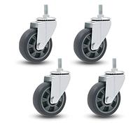 Heavy Duty Swivel Castor Wheels4 Pcs Industrial Rubber Casters for Carts Furniture Workbench TrolleysUniversal 100mm/4in M12x30mm Stem Replacement