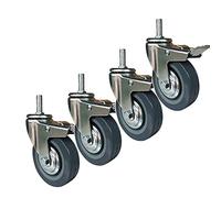 Heavy Duty Swivel Castors with Brake 4 Pack M12 75mm Wheels 240kg 350kg Load Capacity Threaded Stem for Furniture & Pallet Transport & Reliable