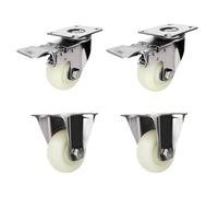Heavy Duty Swivel Plate CastersThickened Nylon LoadBearing & WearResistantDurable Steel Plate NonDeformingSet of 2 Fixed Wheels for Benches