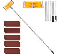 Heavy Duty Swivel Pole Sander with Extension Rod 55 Inch Pole Sander with 15 Sanding Sheets (60 100 180 240 320 Grit) for Fast Productive Floor Wall and Ceiling Sanding Without Ladders