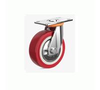 Heavy Duty Swivel Replacement Casters with Brakes for CartsBright Red Durable Ideal for Various Surfaces Enhanced Visibility and Maneuverability