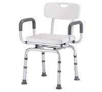 Heavy Duty Swivel Shower Chair with Arms & Back, Non-Slip Portable Bath Seat for Obese Safety, Adjustable Shower Bench for Comfort & Stability, Ideal for Elderly & Disabled