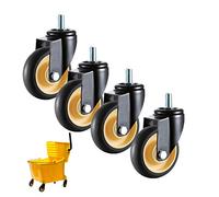 Heavy Duty Swivel Trolley Casters 3 Inch Rubber Wheels with Double Brake Industrial Furniture Rollers 4 Pack Perfect for Trailers and Home Furniture