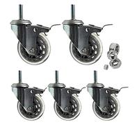 Heavy-Duty Swivel Wheels for Carts and Workbenches 5 Brakes Replacement Casters 75mm 660 lbs Load Capacity and Smooth Rolling Ideal for Furniture and Equipment