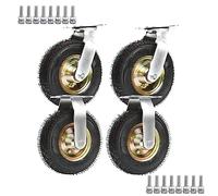 Heavy Duty Swivel Wheels Set of 4 6 8 10 Inch Rubber Trolley Wheels with Double Ball Bearings for Industrial Transport and Mobility Solutions