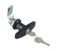 Heavy Duty T Handle Lock with Keys Zinc Alloy Weather Resistant Locking Mechanism for Trailer Toolbox Cabinet Garage Door RV Electric Box Black Silver(Black)