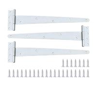 Heavy Duty T-Hinges Tee Hinge for Wooden Door Gate, Black, 3 Pack, Matching Screws Included (Silvery, 12Inch/3Pack)
